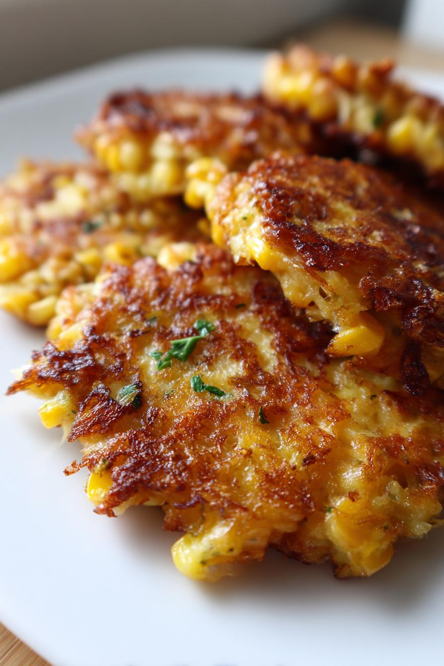crispy cheddar corn potato fritters