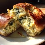 cheesy spinach artichoke bagels